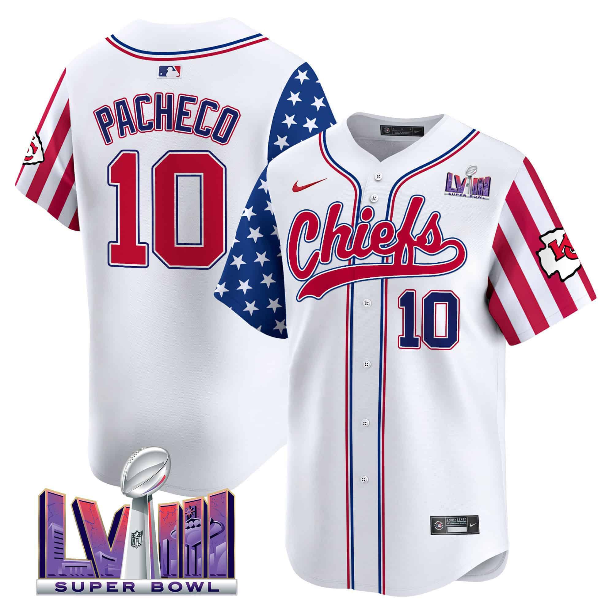 Men Kansas City Chiefs #10 Pacheco White 2024 Nike Independence Day Vapor Premier Limited NFL Jersey